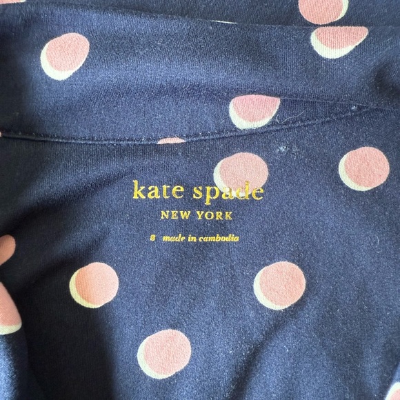 Kate Spade Matching Pajama Set Timeless Design Size 8 Top and Small Bottom - Picture 2 of 3